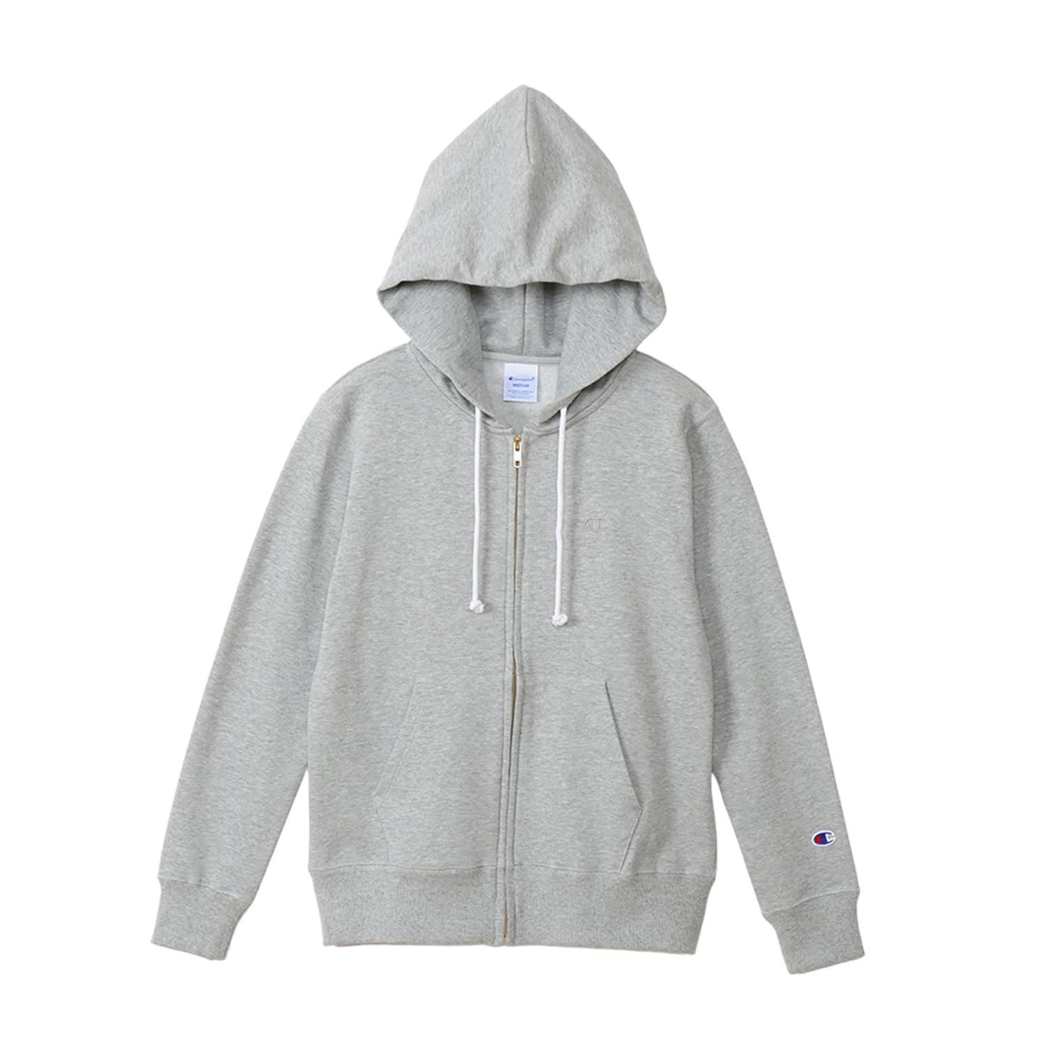 

Champion Basic Zip Hooded Long Fleece Embroidered Oxford Size M Women s Sweatshirt, Sleeve, Lining, Logo, Gray, (CW-Y108)