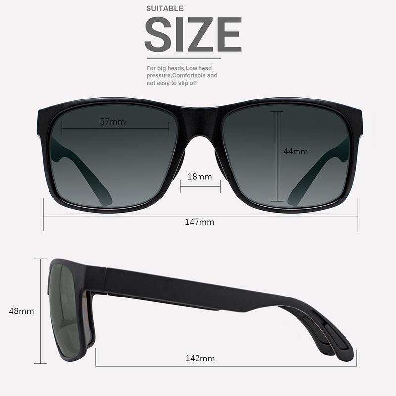 Maxjuli Square Oversized Sunglasses For Big Heads Men Retro Vintage Sun Glasses Uv Protection Fishing Eyewear 8105