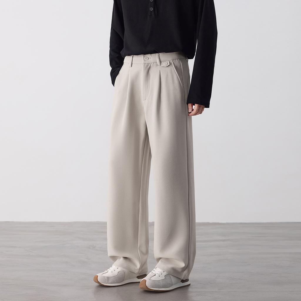 Old Money Wind Casual Pants Men's Spring and Autumn New Loose and Versatile Straight Casual Wide-leg Pants Men's Wholesale