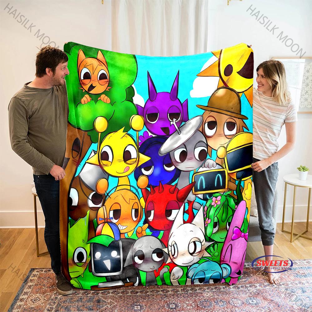 New Products Shipped Quickly! Music Theme S-Sprunki Printed Blanket Office Beach Camping Shawl Blanket Gift for Family & Friends