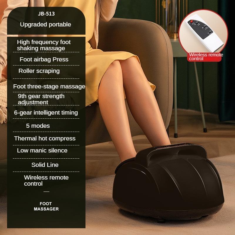 Foot Massager Electric Machine Auto timing Airbag Wrapped Heating Kneading Pedicure Instrument With Handle and Remote Control