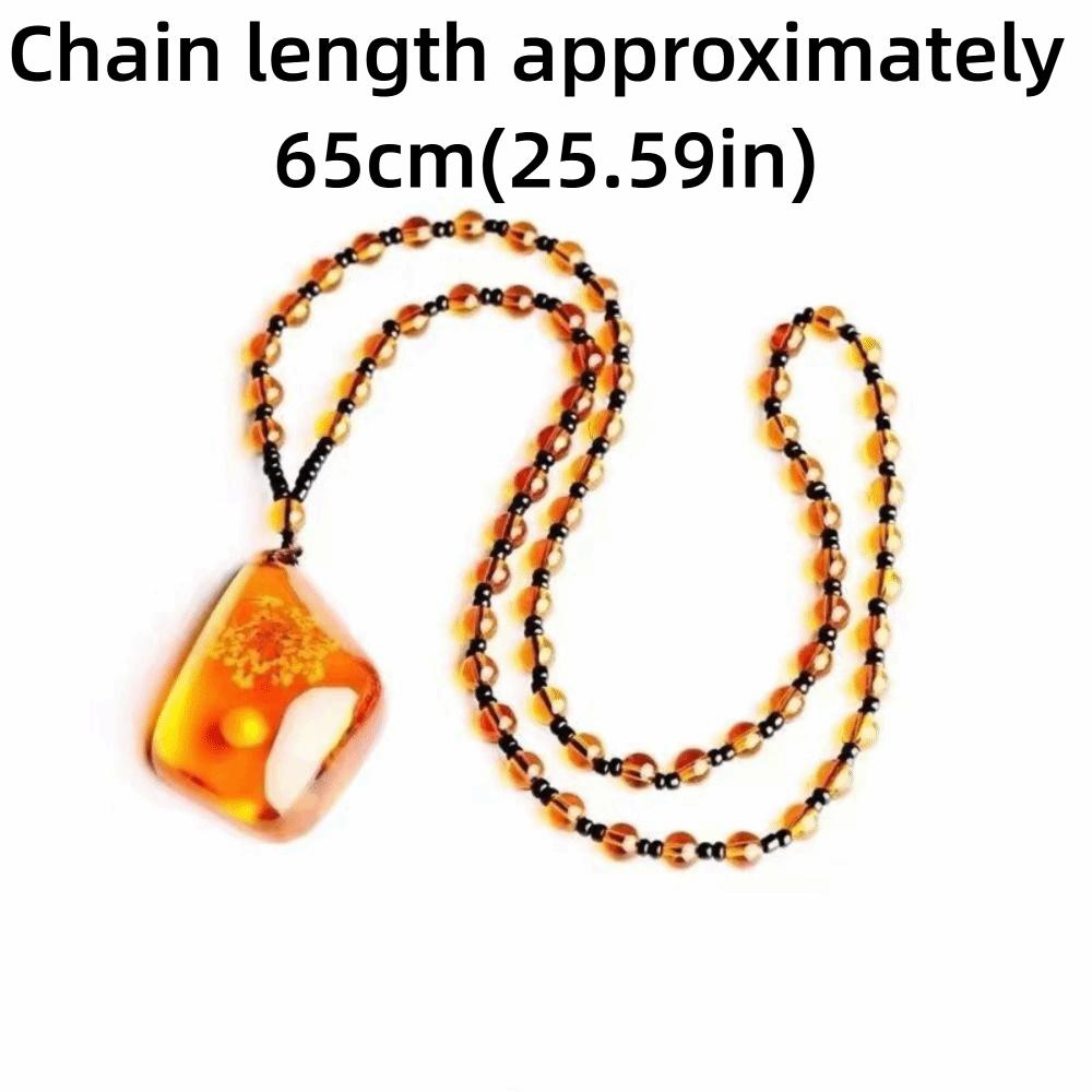 Boheemse Nationale Stijl Amber Peperkorrels Bijenwas Kralen Ketting Trendy Elegante Planten Fossielen Ketting Dames Mode