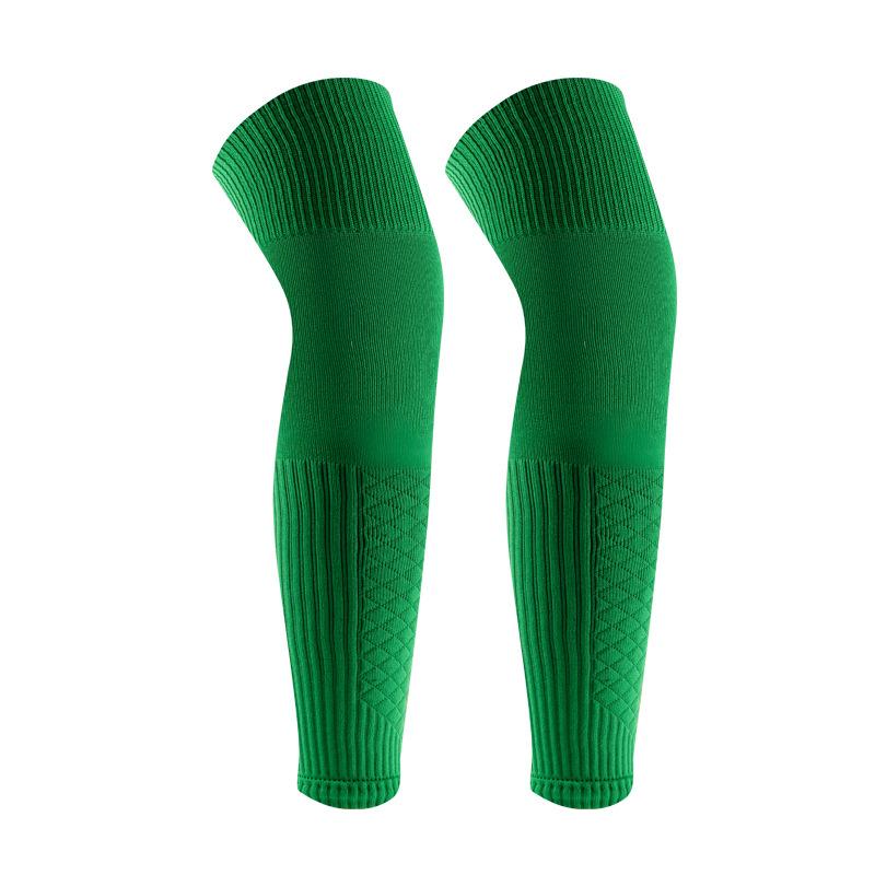 

Knee-High Compression Protective Socks Football Basketball Sweat Absorption Knitted Breathable No-Cuff Pressure Fixed Leg Covers зелёный