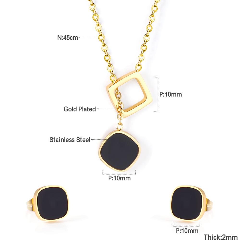 Elegant Gold Earrings And Necklace Set Delicate Women's Jewelry Collection