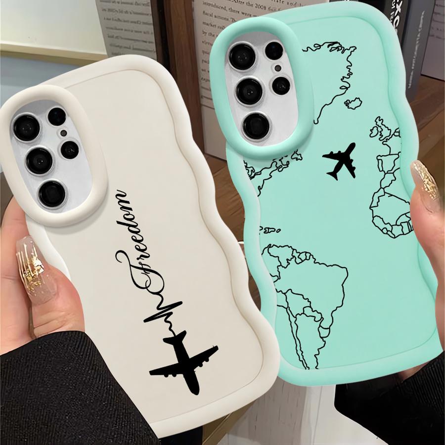 Soft Phone Cover Case for Samsung Galaxy S21 S24 S22 Ultra S25 A26 A25 S20 FE S23 Plus A55 A34 A35 A24 A54 A36 World Travel