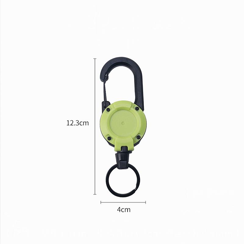 Outdoor Camping Tactics Easy To Pull Buckle Telescopic Buckle Wire Rope Multi-function Key Chain Rebound Anti-loss Rope флуоресцентный зеленый