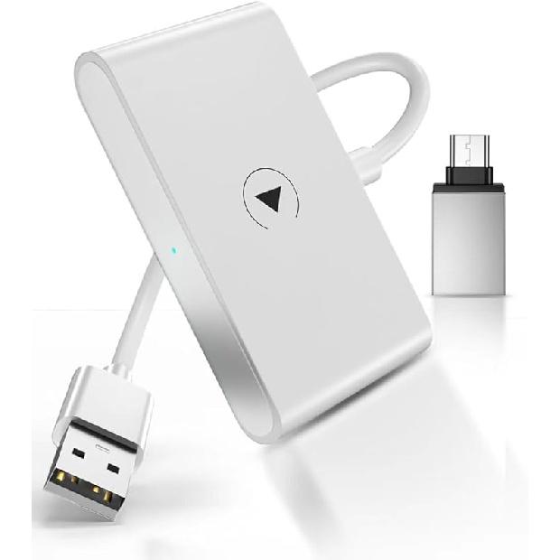 

Беспроводной адаптер CarPlay для iPhone — преобразует проводной в беспроводной CarPlay, Plug &; Игра, простая установка — совместим с BMW, Lexus, Ford, белый