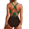 Damen-Badeanzug, ausgeschnitten, einteiliger Badeanzug, Neckholder, hohe Taille, Strandmode, Monokini, Push-Up-Badeanzug, einteilige Badebekleidung für Damen