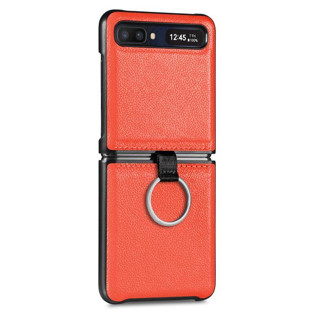 Drop Protection Finger Ring Leather Case For Samsung Galaxy Z Flip 3 Flip4 Flip 4 Flip3 5g Matte Cover For Samsung Z Flip3 Cases