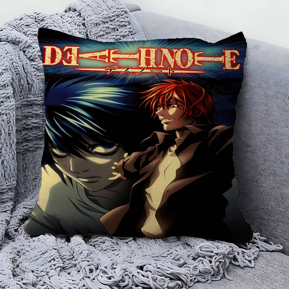 Anime Death Note DN L Classic Vintage Pillow Cushion Cover Pillowcase Living Room Sofa Home Decor Customized