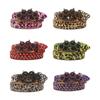 Women's Men's Oversized Belt Leopard Print Rhinestones Embellished Rivets Accent Western Girdle for Hip Hop Event