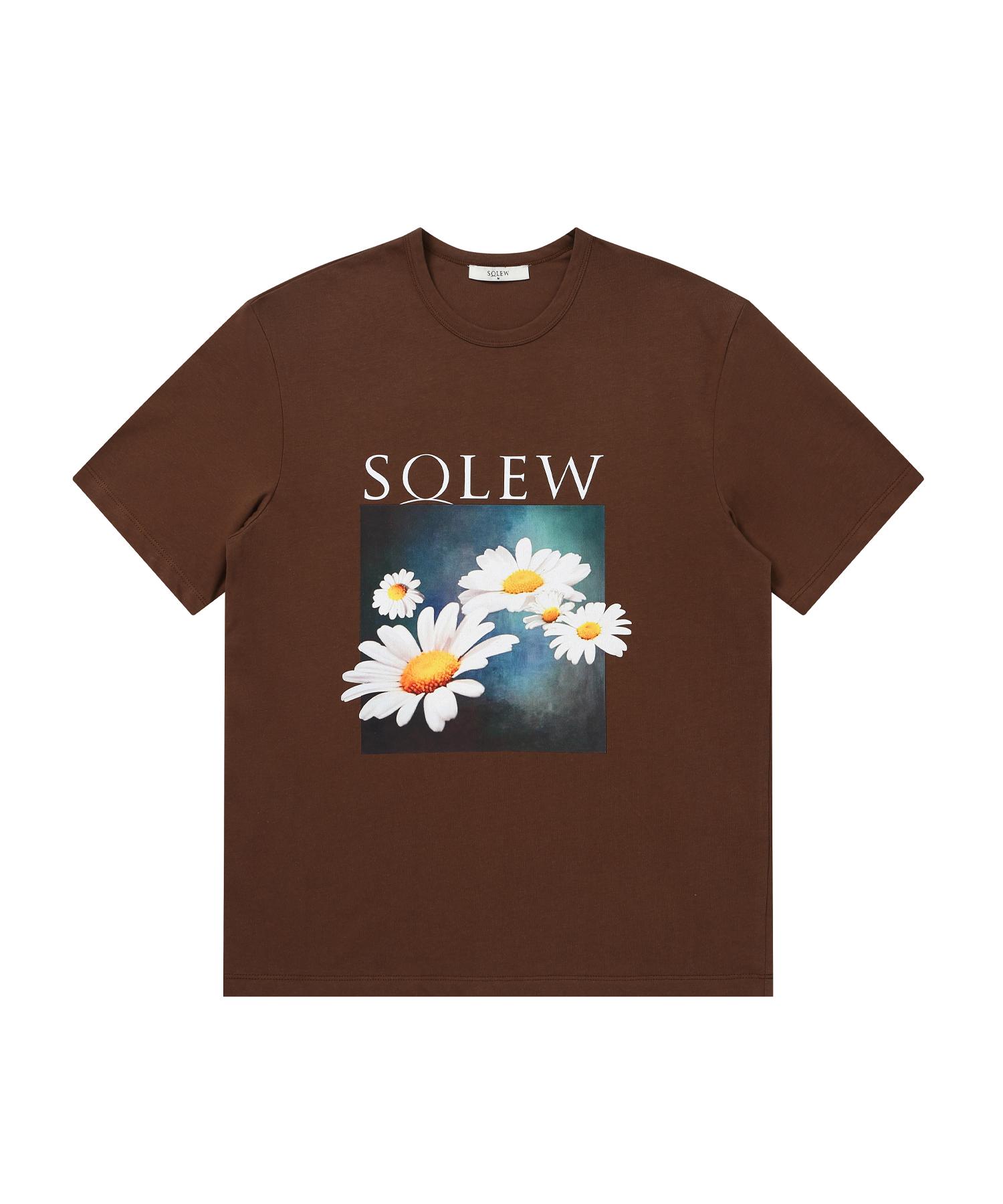 Soru Flower Graphic Short Sleeve T-Shirt_Brown L