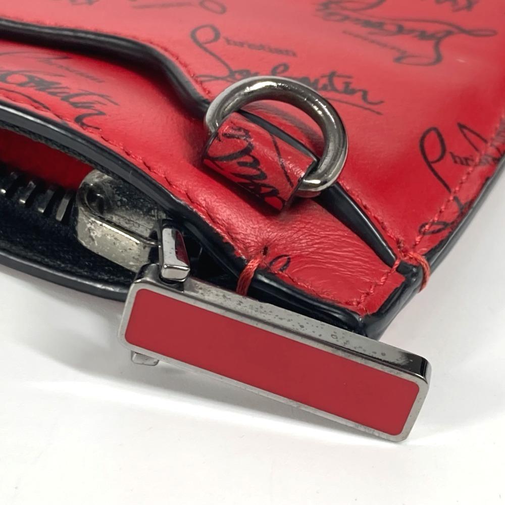 Christian Louboutin logo Bags, bags, pouches Clutch bag Leather Black/Red