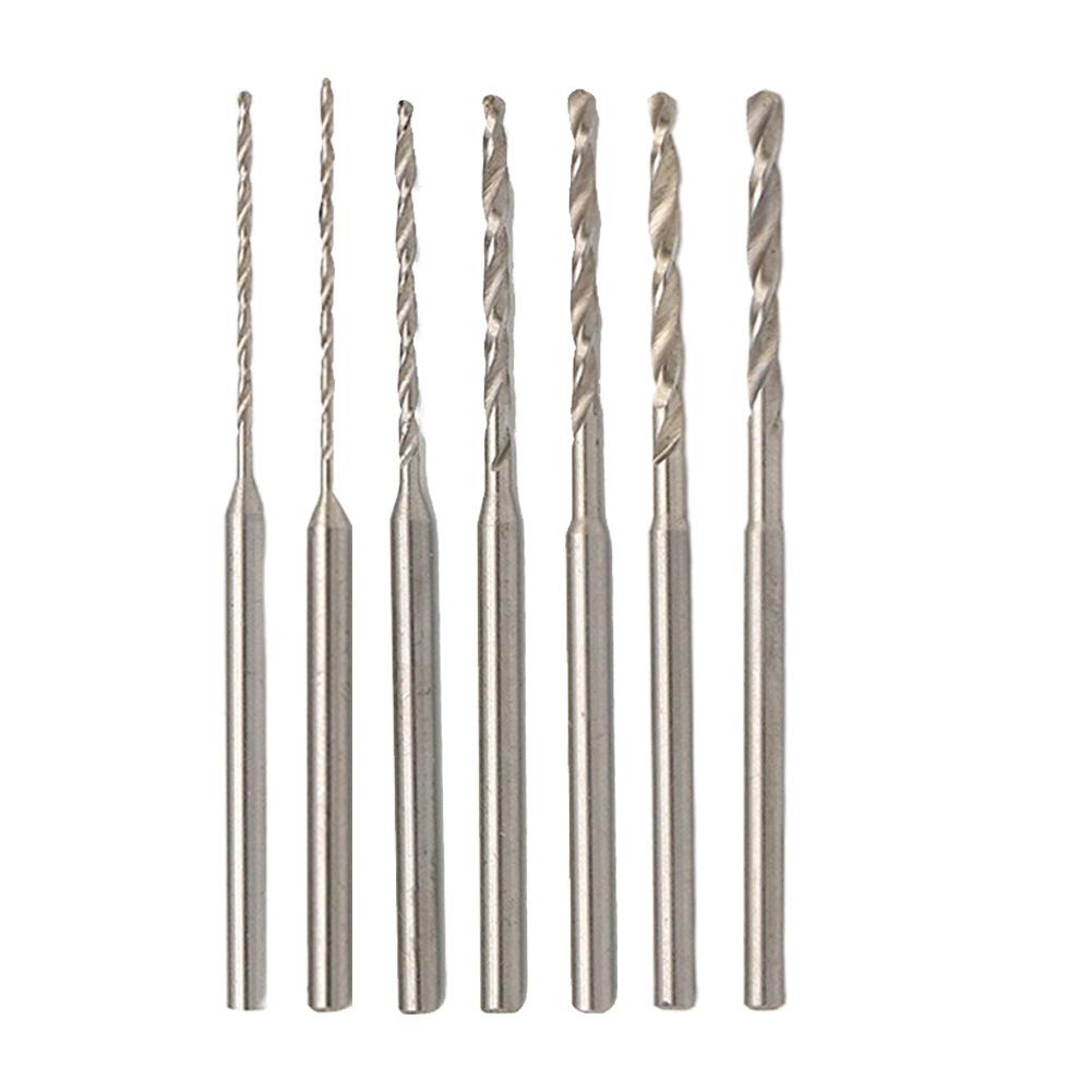 7pcs 2.35mm Shank Drill Bit 0.8 1.0 1.2 1.4 1.6 1.8 2.0mm For Jewelry Wood Plastic Rubber Model Drilling Hole Power Tool