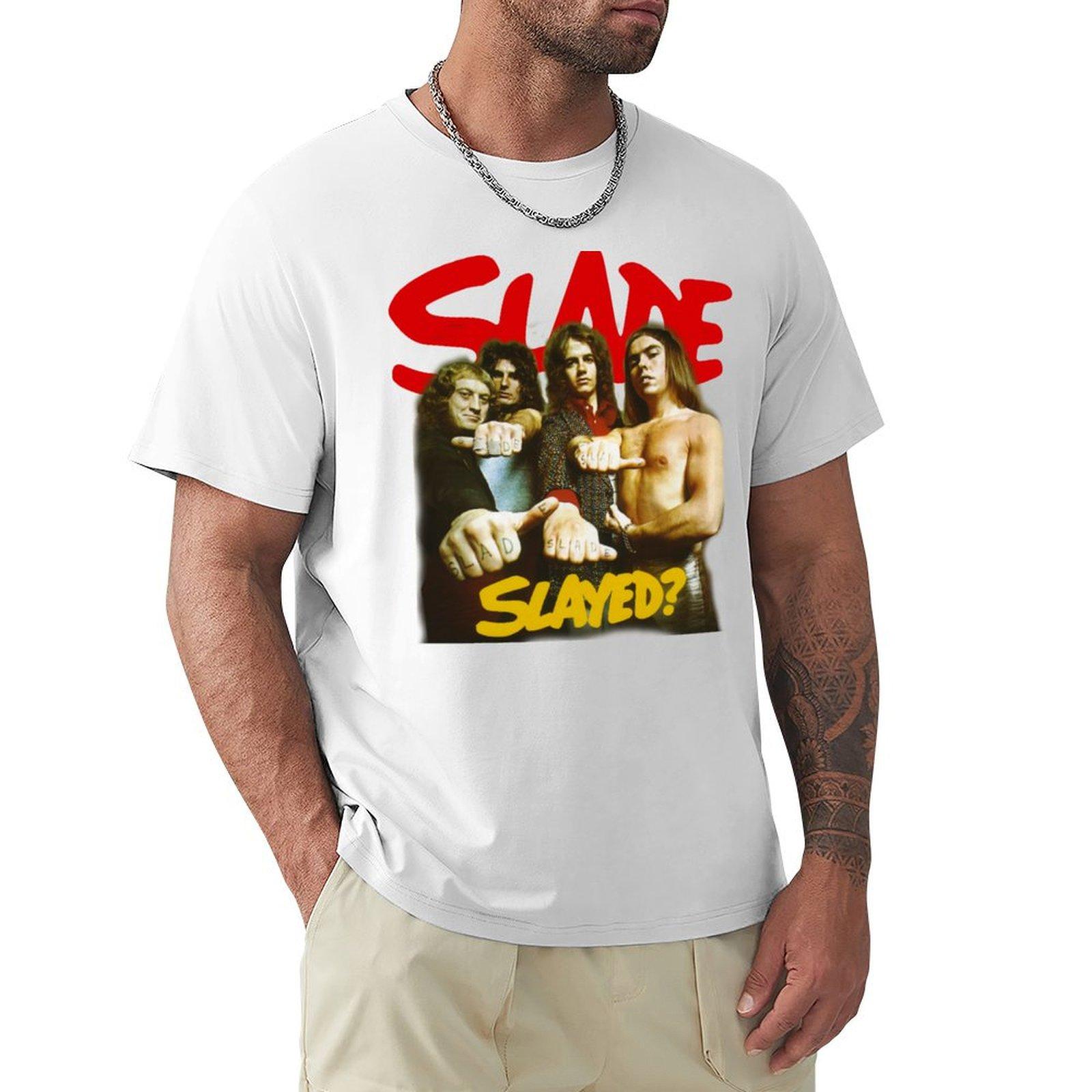 Slade Glam Railroad Tshirt Basic Daily Outfit Short Sleeve Tee S