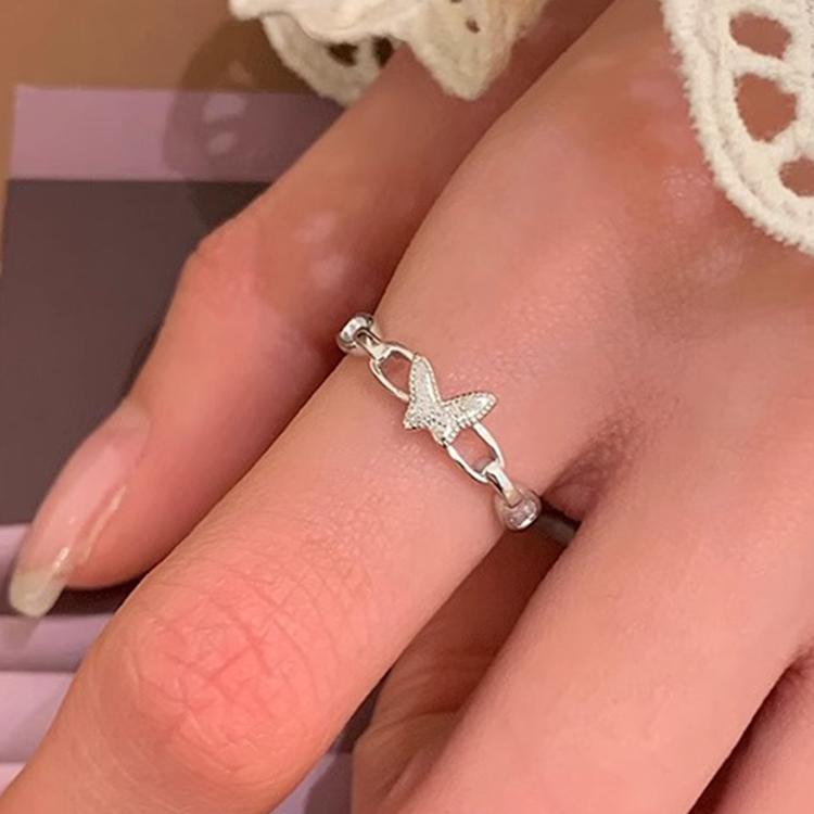 PANJBJ 925 Sterling Silver Geometry Love Heart Ring for Women Hollow Out Line Design Jewelry Gift Dropshipping