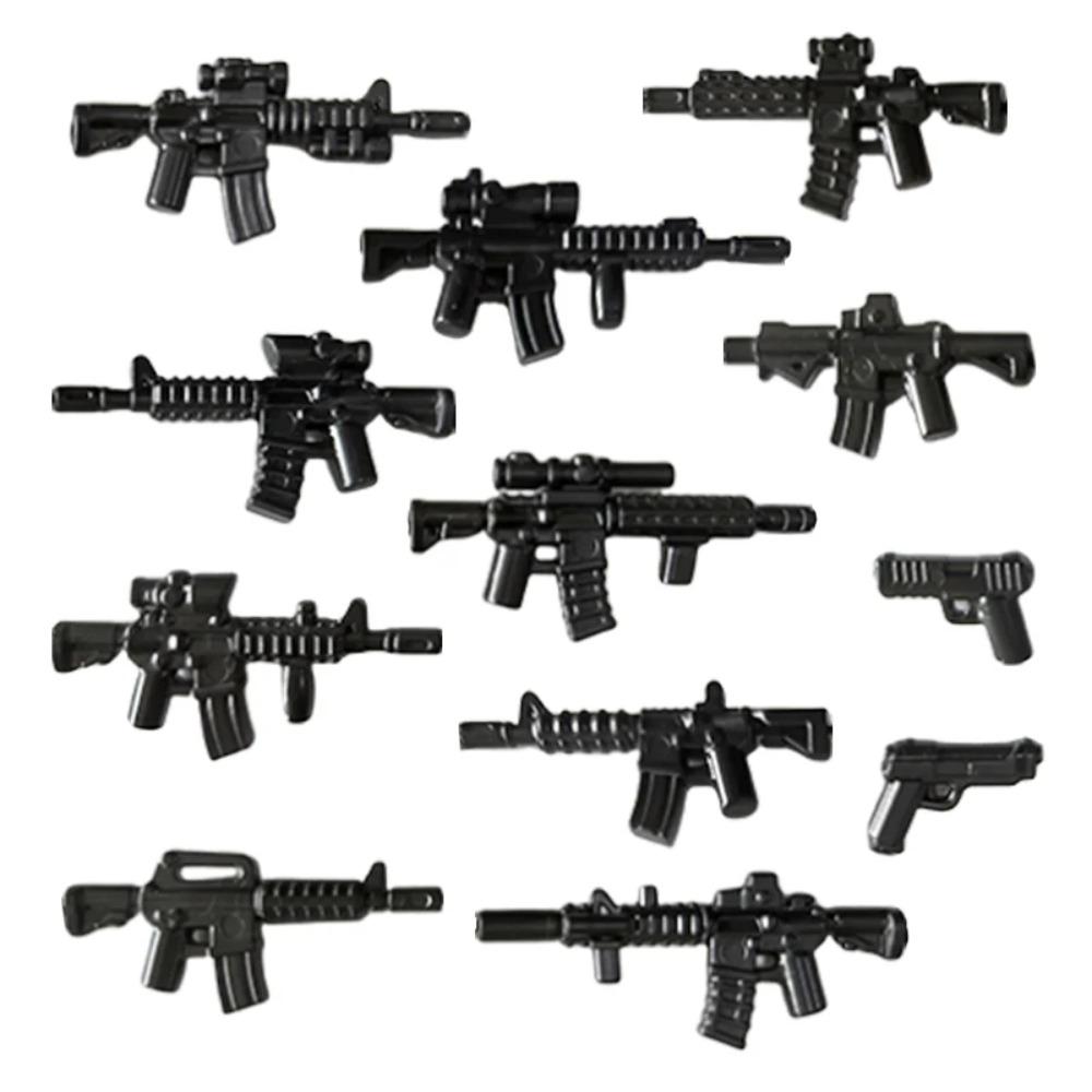 Vojáci Figurky Zbraně Stavebnice Pistole Poposha MP40 Puška AK74 Raketomet Kulka Plamenomet Hračky Dárek T051