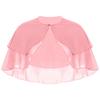 Women Elegant Pure Color Chiffon Shawl Cape Ruffle 2-Layer Chiffon Wraps Bolero Dress Accessory for Party Wedding