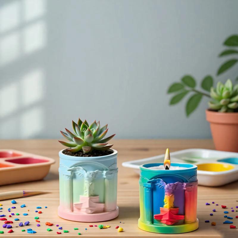 Victory Goddess Relief Candle Jar Silicone Molds Gypsum Flowerpot Mold Plaster Cup Resin Pen Holder Mould Storage Jar Home Decor