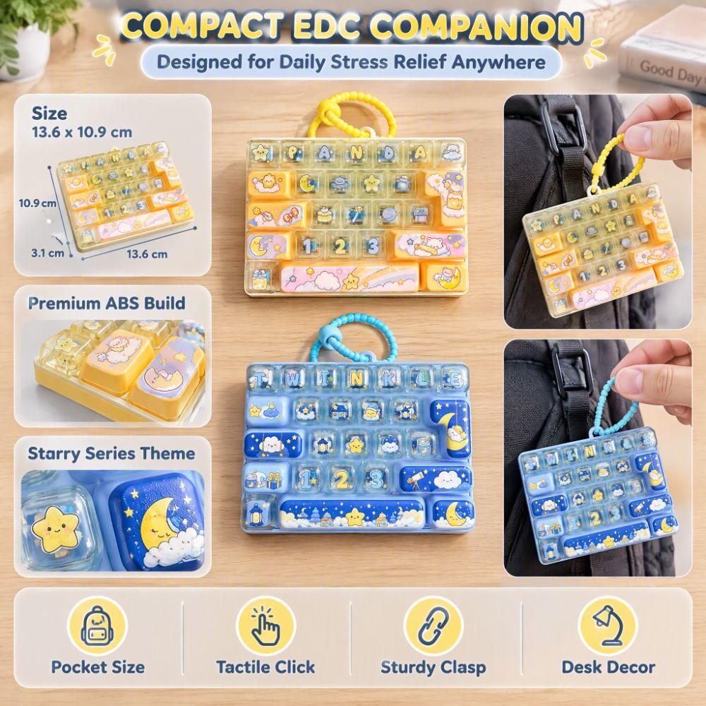 26 Key Decompression Button Toy Mini Keyboard Keyboard Keychain  Hanging Charm
