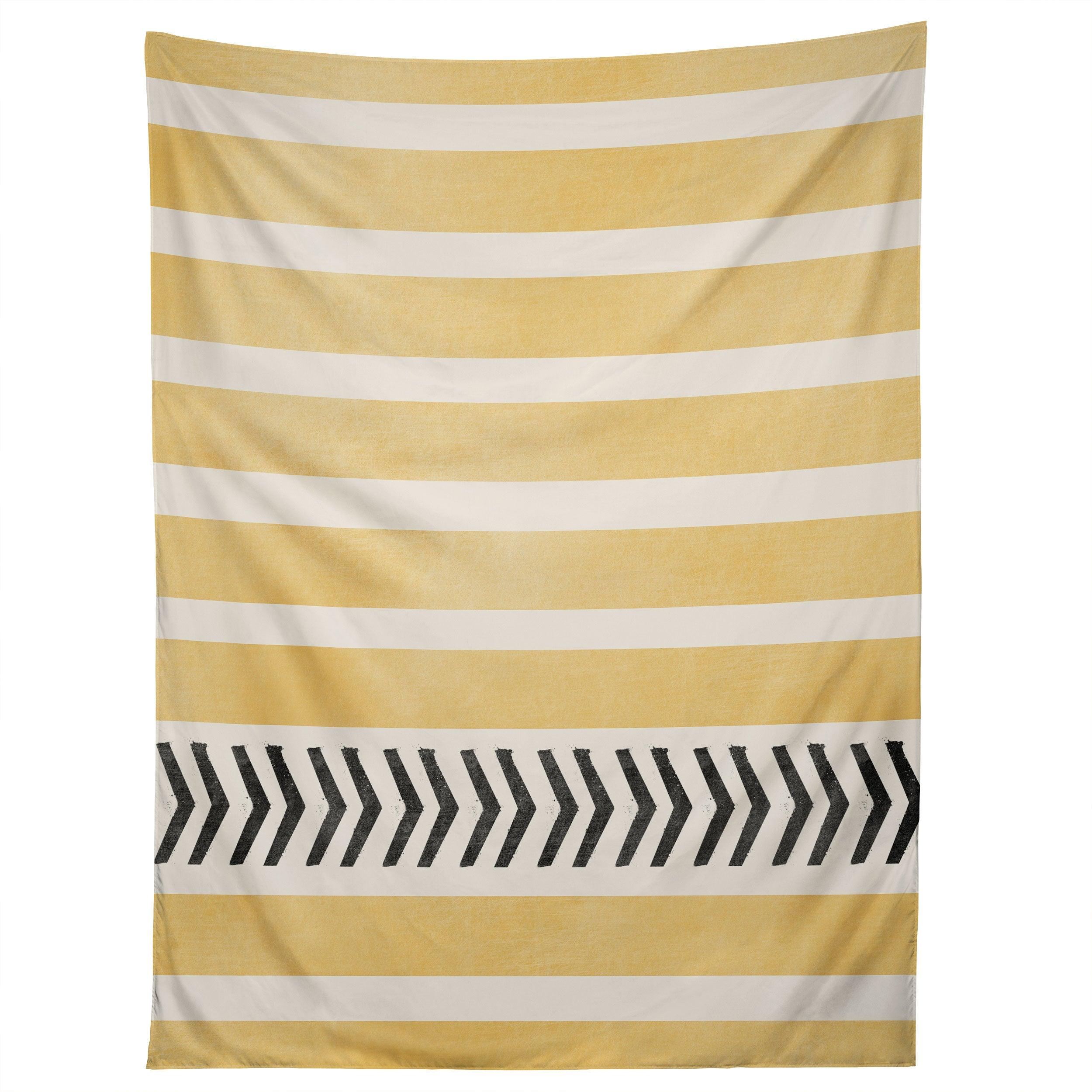 YELLOW STRIPES AND ARROWS tapestry 75x100