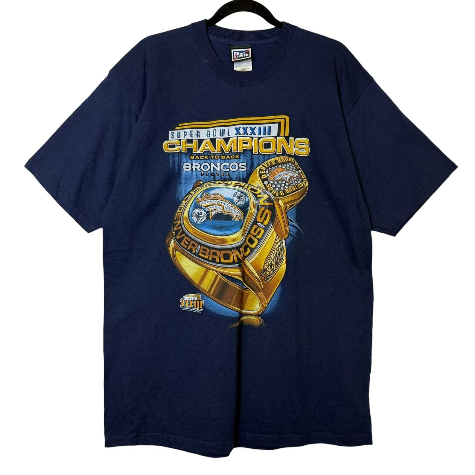 90 s Denver Broncos Super Bowl Ring T shirt Sz L (B2107) 3XL