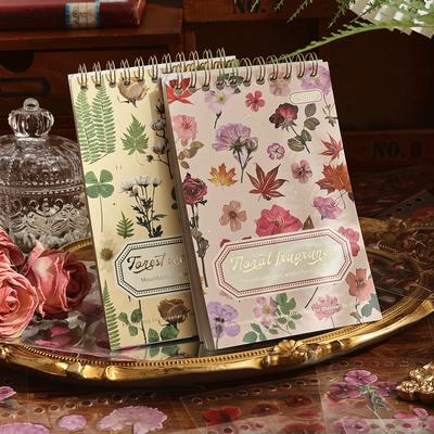 20 arkuszy Vintage Plant Flower PET Scrapbooking Naklejka Coil Book Przezroczyste Wodoodporne Dekoracyjne Estetyczne Naklejki