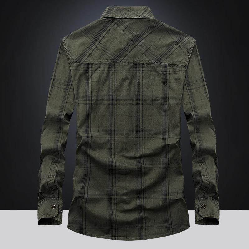 2024 Men's Winter Fleece-Lined Plaid Shirt – Plus Size, Long Sleeve, Casual Cotton Trendy Shirt