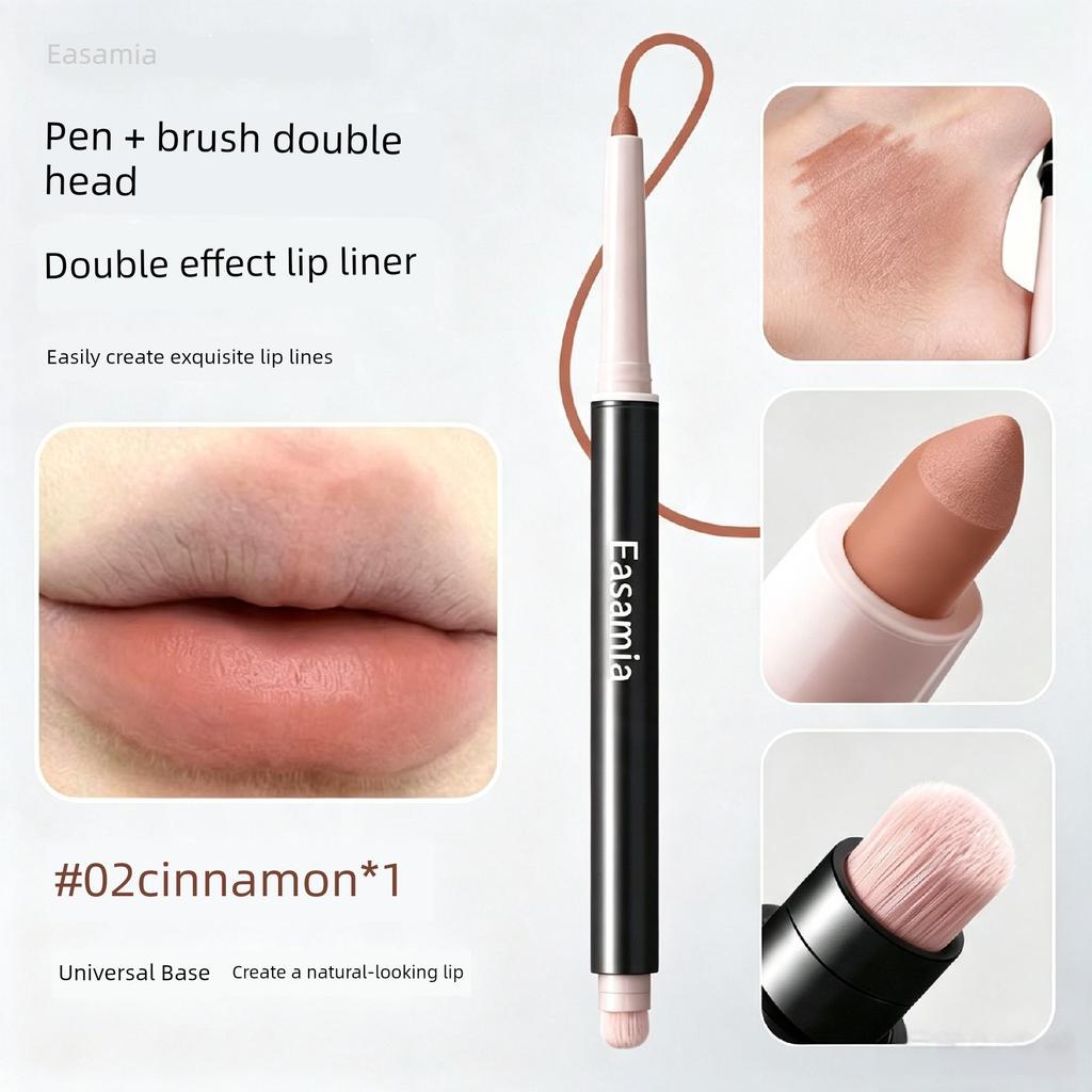 [Same Style As Zhao Lusi] French Lip Liner, Lipstick, and Lip Brush Two-In-One, Waterproof, Long-Lasting, Non-Fading, Genuine Cinnamon Color