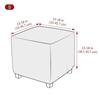 Stretch Ottoman Footstool Cover Jacquard Square Foot Stool Nordic Stool Cover  Home