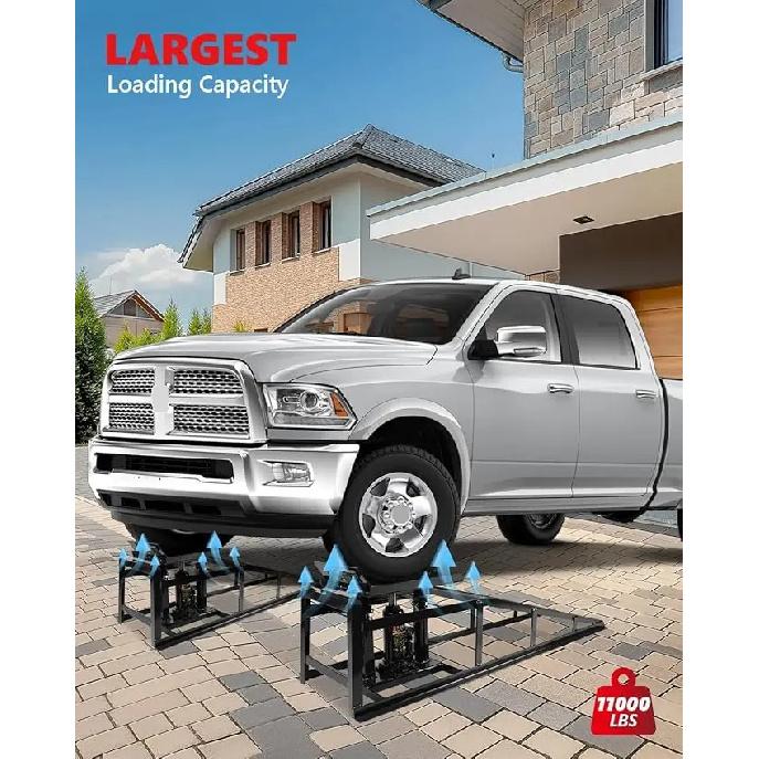 1pcs  Hydraulic Car Ramps 5T 11000lbs Low Profile Car Lift Service Ramps Truck Trailer Garage, Height Hydraulic Vehicle Ramps