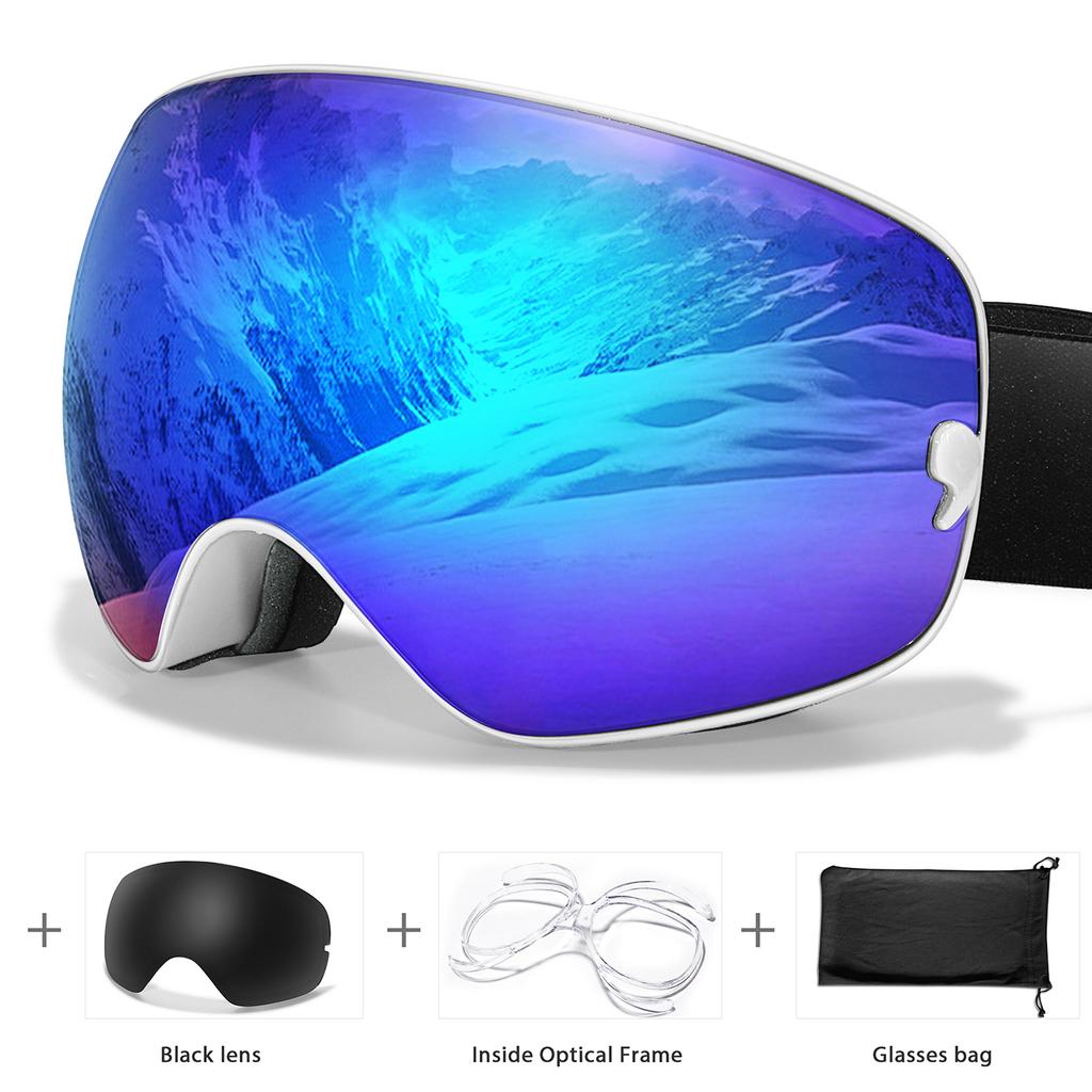 Ski Goggles Men Women Outdoor Sports Anti-fog Snowboarding Snowmobile Glasses UV400 Charngeable Lens Teen Charistmas Cycling