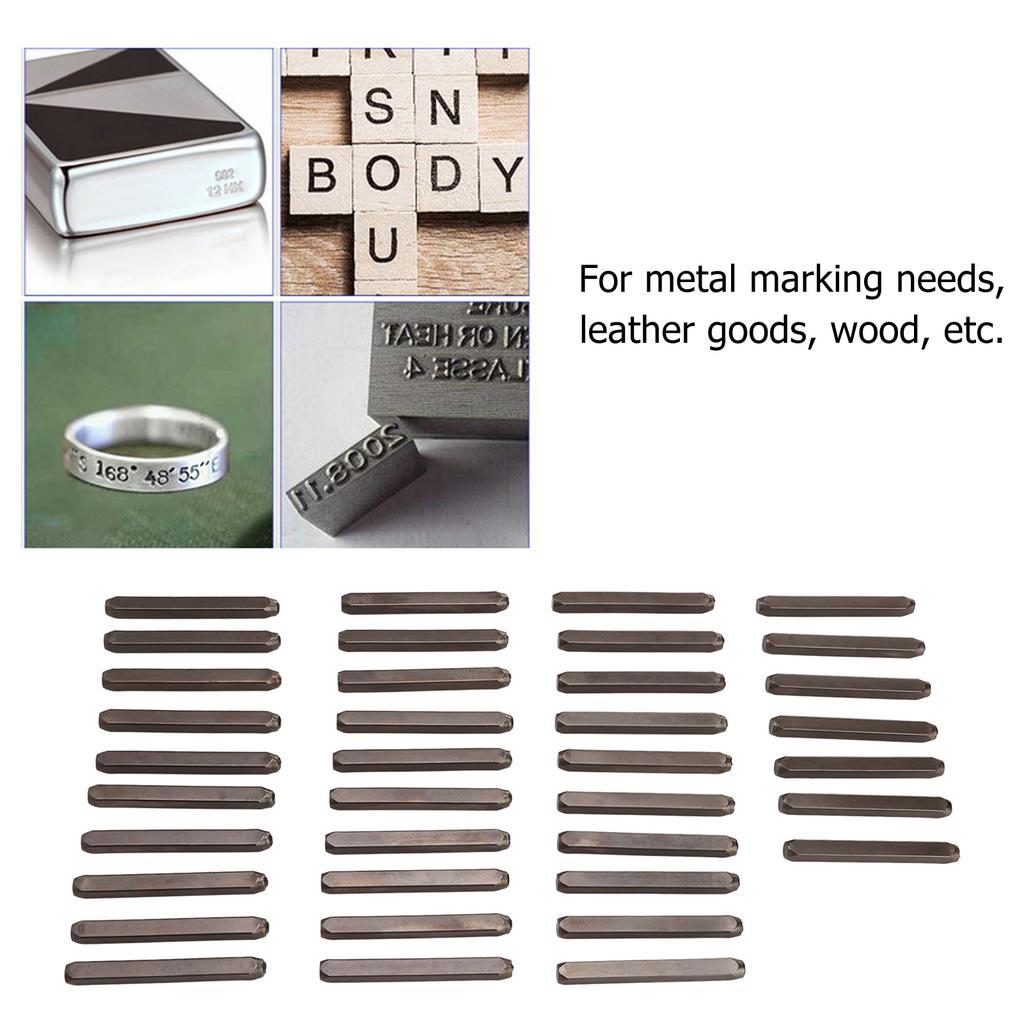 37 Pcs Stamping Punch Tool High Carbon Steel Letter Number Stamping Punch Tool with Storage Box for DIY Leather