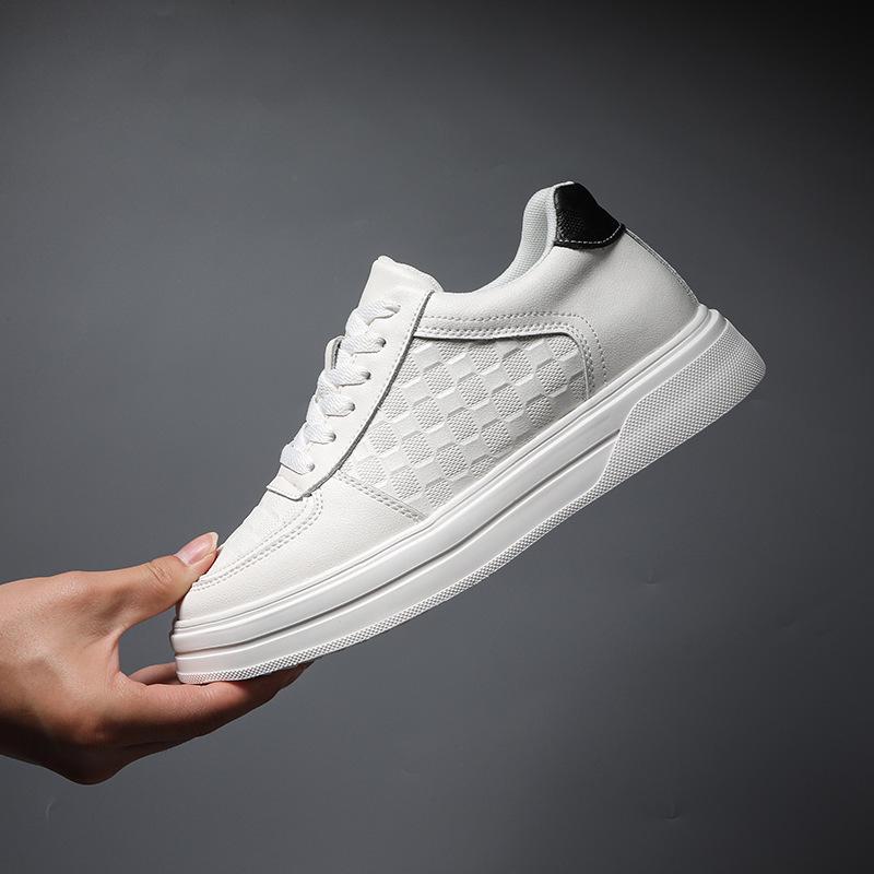 Men's Autumn Breathable Hidden Height Increasing Embossed Sneakers with Thick Soles