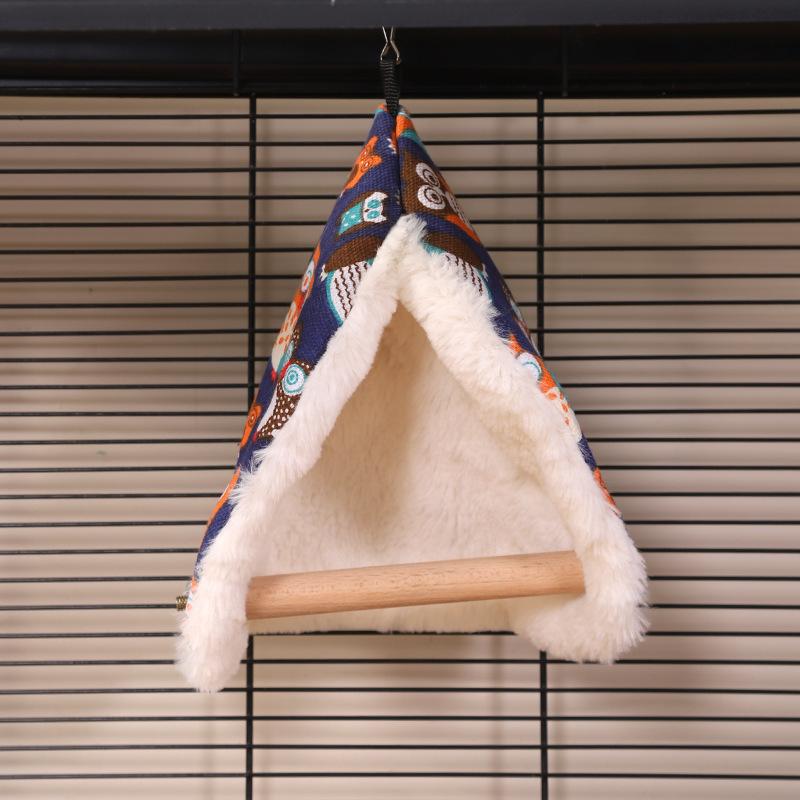 Warm Bird Parrot Nest Soft Plush Bird Parrot Hammock Warm Hanging Bed For Pet Cave Cage Hut Tent Toy House for Small Animals