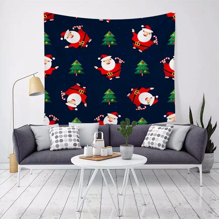 Christmas Pattern Tapestry Home Bedroom Living Room Wall Decoration Christmas Theme Tapestry