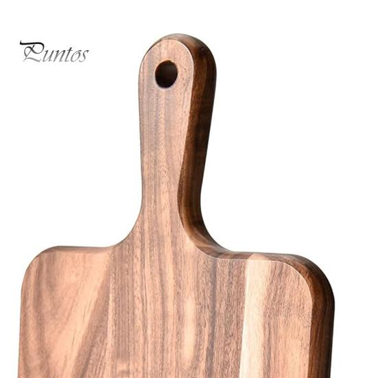 Holzschneidebrett mit Griff, robustes Schneidebrett aus Holz für Wurstwaren, Fleisch, Käse, Gemüse, Brot, vielseitiges Servierbrett für die Küche