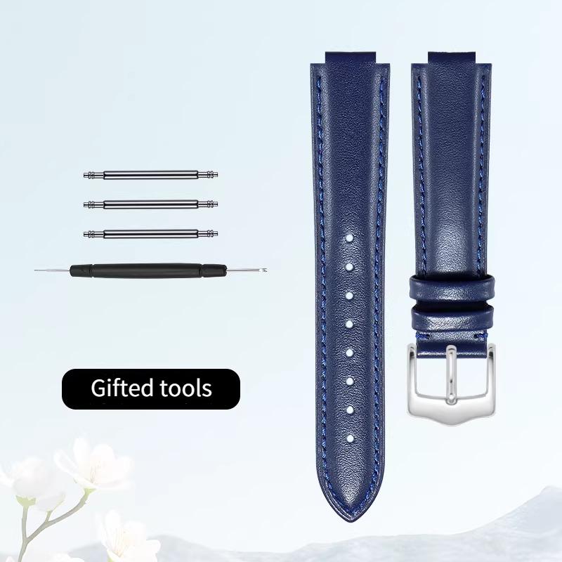 Curved mouth layer cowhide watch strap women for Original CARTIER BALLON BLEU DE CARTIER W69016Z4 WJBB0033 HIPINE men watchband