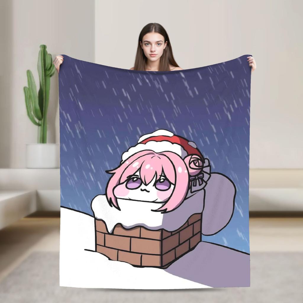 Cute Fanart N-Nikke DORO Flannel Blanket Winter  Soft Warm Throw Blanket for Girls Boys Living Room Graphic Bedspread Bed Cover