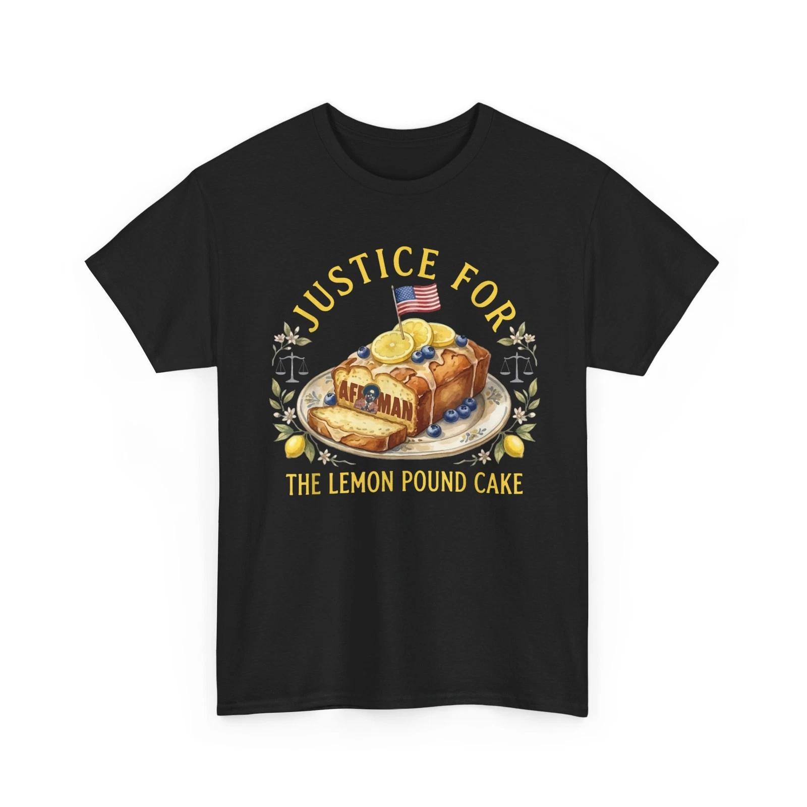 Funny Justice for Lemon Pound Cake Afroman US Flag Trendy T-Shirt M