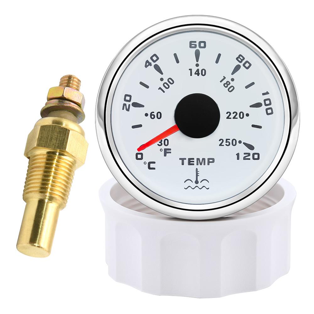 52MM Water Temperature Gauge with 7 Color LED Backlight 0-120 ℃ Water Temp Meter with Sensor (Option) For Marine Boat Car Truck