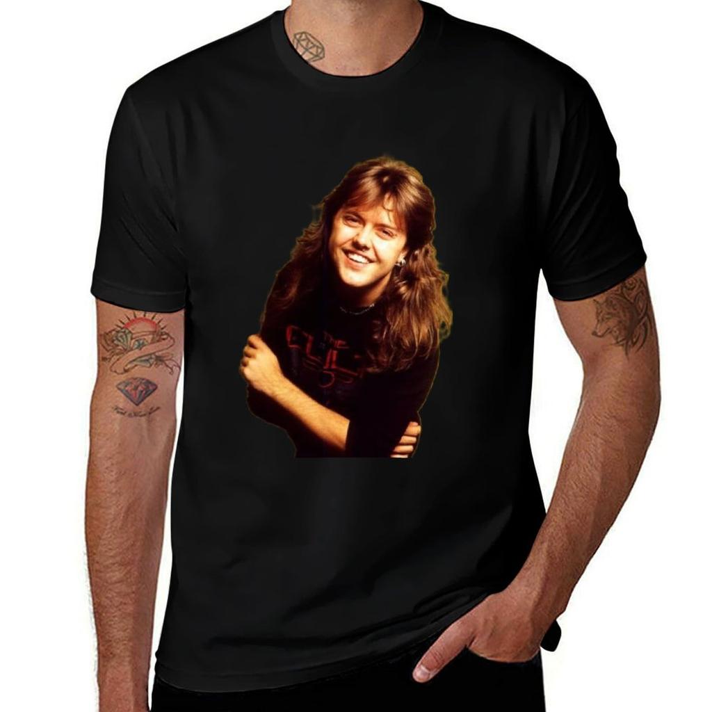 T-shirt Lars Ulrich cotone t-shirt grafiche camicie ad asciugatura rapida t-shirt grafica t-shirt anime t-shirt nere semplici uomo