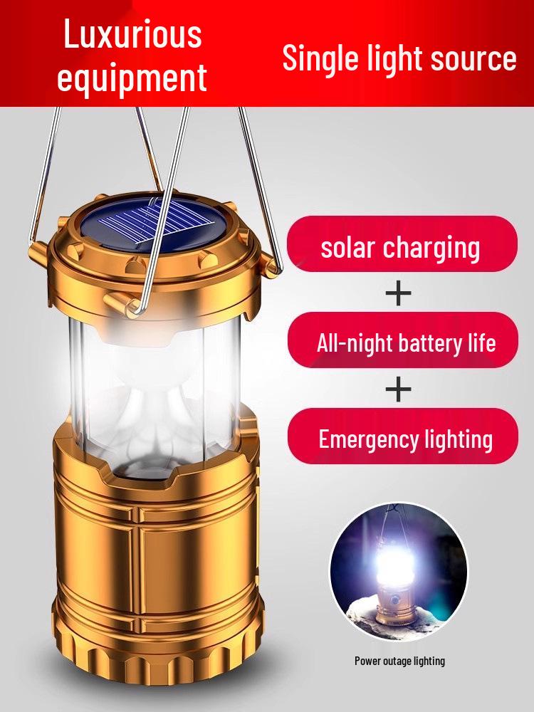 God Fish Solar Rechargeable Camping Lantern - Multifunctional, Super Bright Kerosene Lamp for Indoor/Outdoor Use