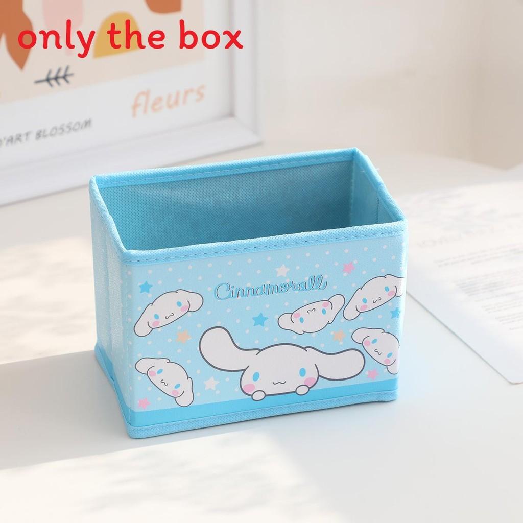 Hello Kitty Kuromi Cinnamoroll My Melody Pattern Foldable Desktop Storage Box For Makeup And Office Supplies