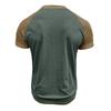 Men's Summer Short Sleeve T-Shirt Fashion Patchwork Henry Collar Button Casual Tees Tops