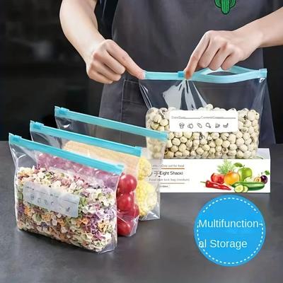 45pcs Reusable Leakproof Freezer Bags with Zipper Lock - Freshness-Sealing Food Storage Pouches for Kitchen Organization