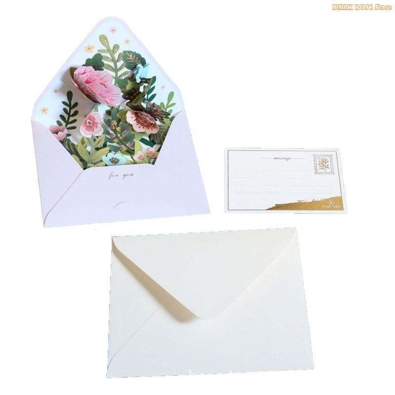 K1AE Multifunctional Floral Greeting Card for Birthdays,Thank You,Christmas,New Year