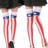 Women American Flag Star Striped Printed Over Knee Long Socks Thigh High Stockings for Independence Day Cosplay Costume