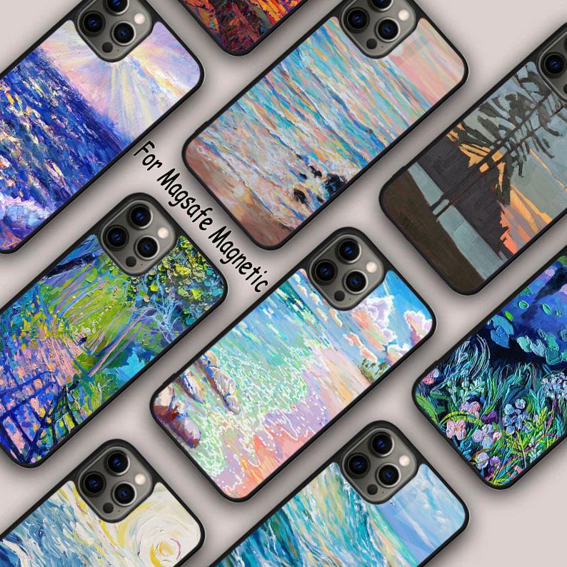 Creative Oil Painting Magnetic Phone Case For APPLE iPhone 17 Air 16 14 13 12 Pro Max 15 Plus Wireless Charge With MagSafe Cover