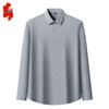 Men's Ice Silk Stretch Wrinkle-Free Long Sleeve Business Casual Shirt